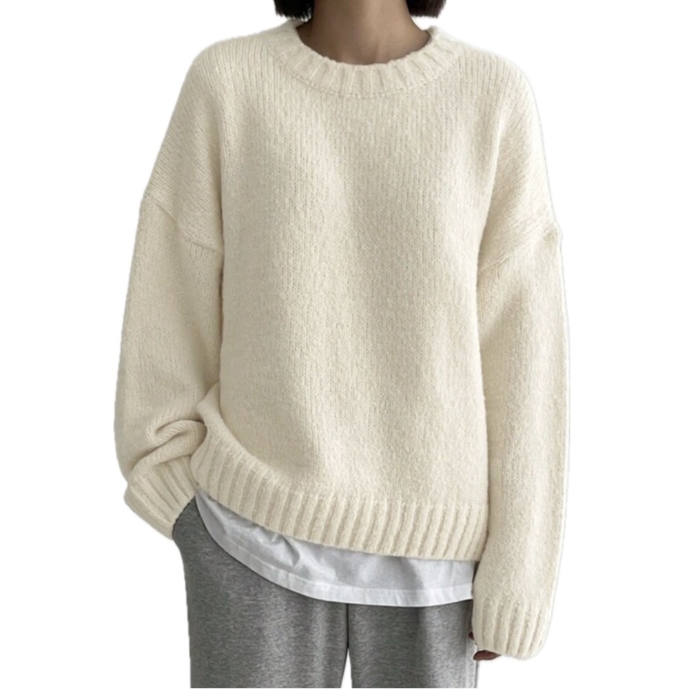 Beige Crew Neck Sweater